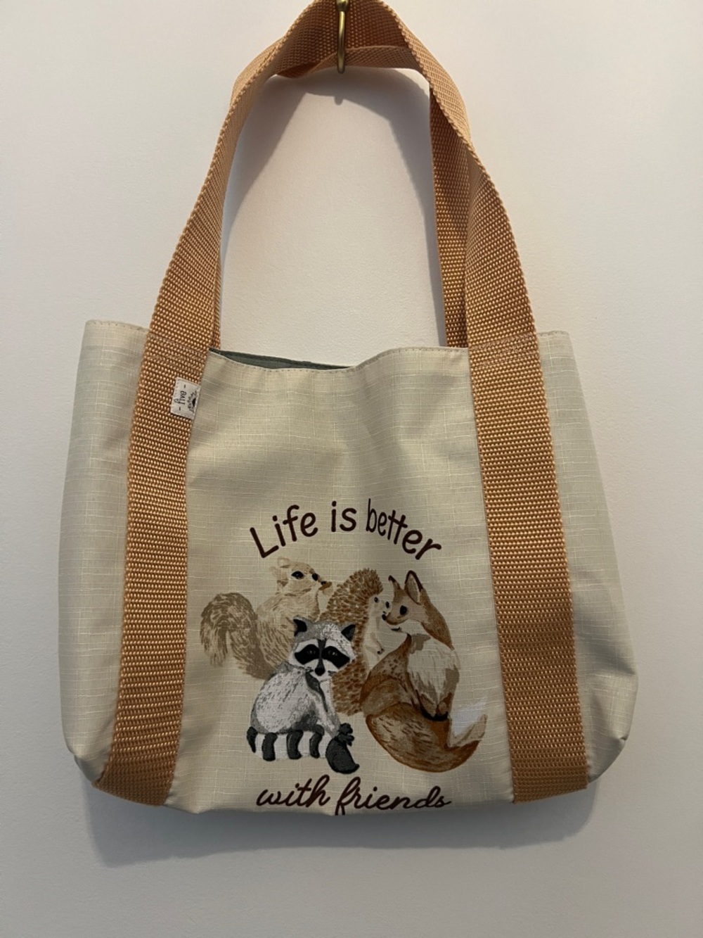 🌻-five-stitched by tina 
Life Is Better With Friends small Tote